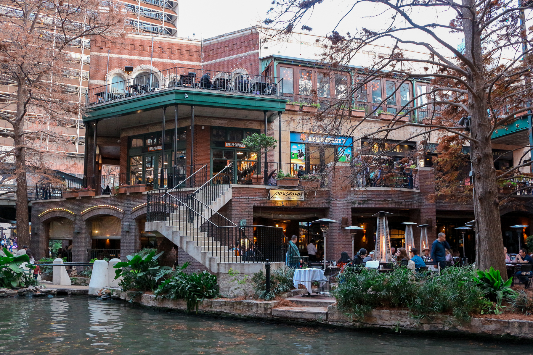 San Antonio River Walk with Buildings