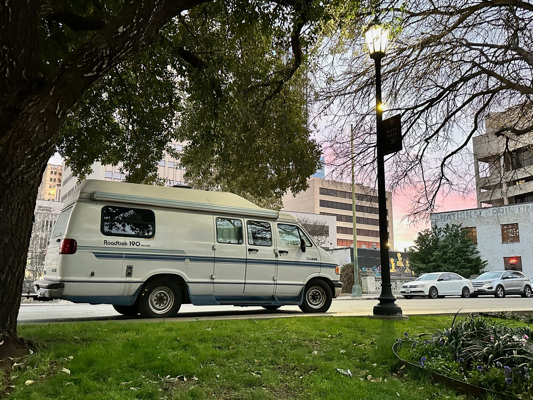 Campervan parked on the street