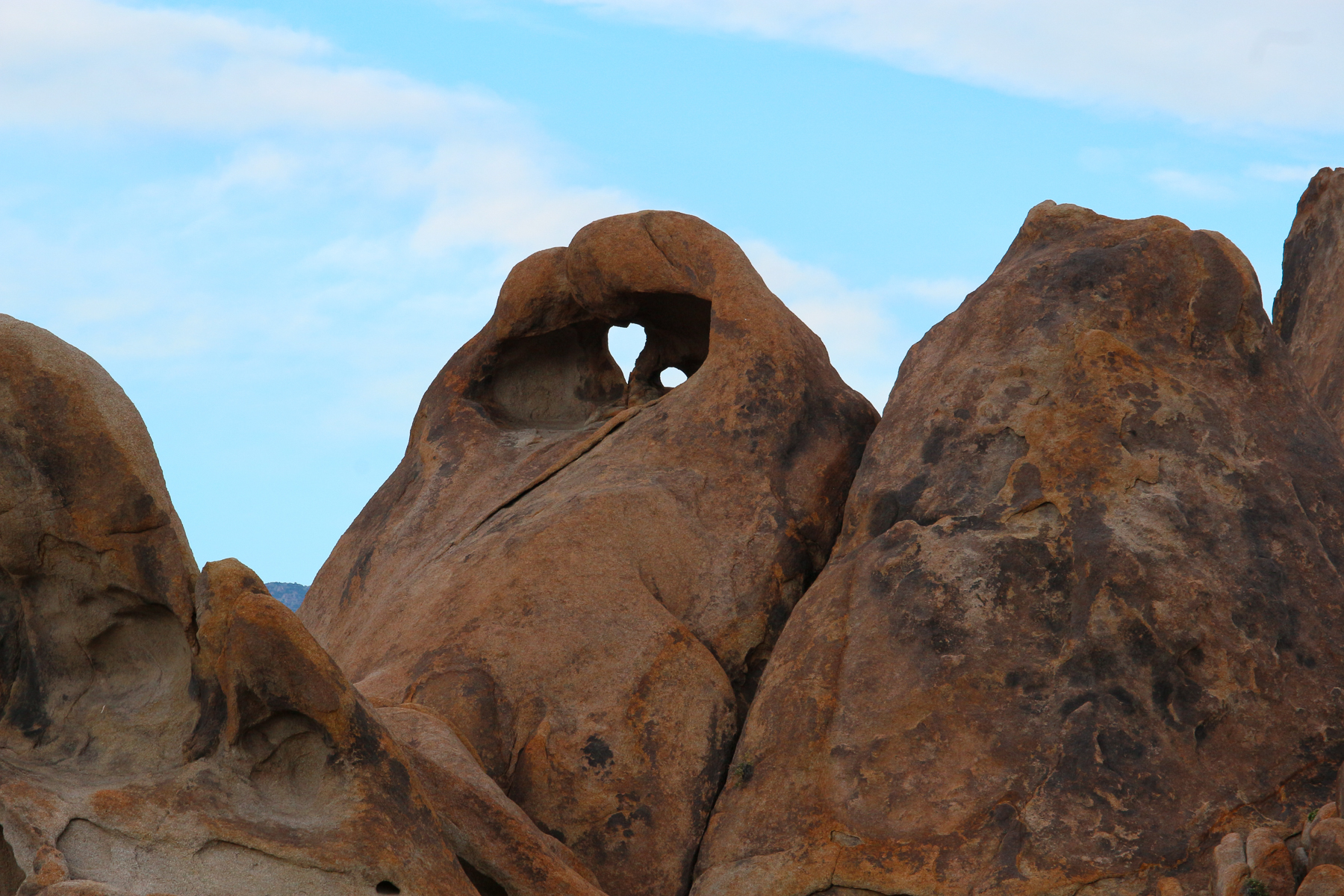 Heart-shaped hole in the Alabama Hills